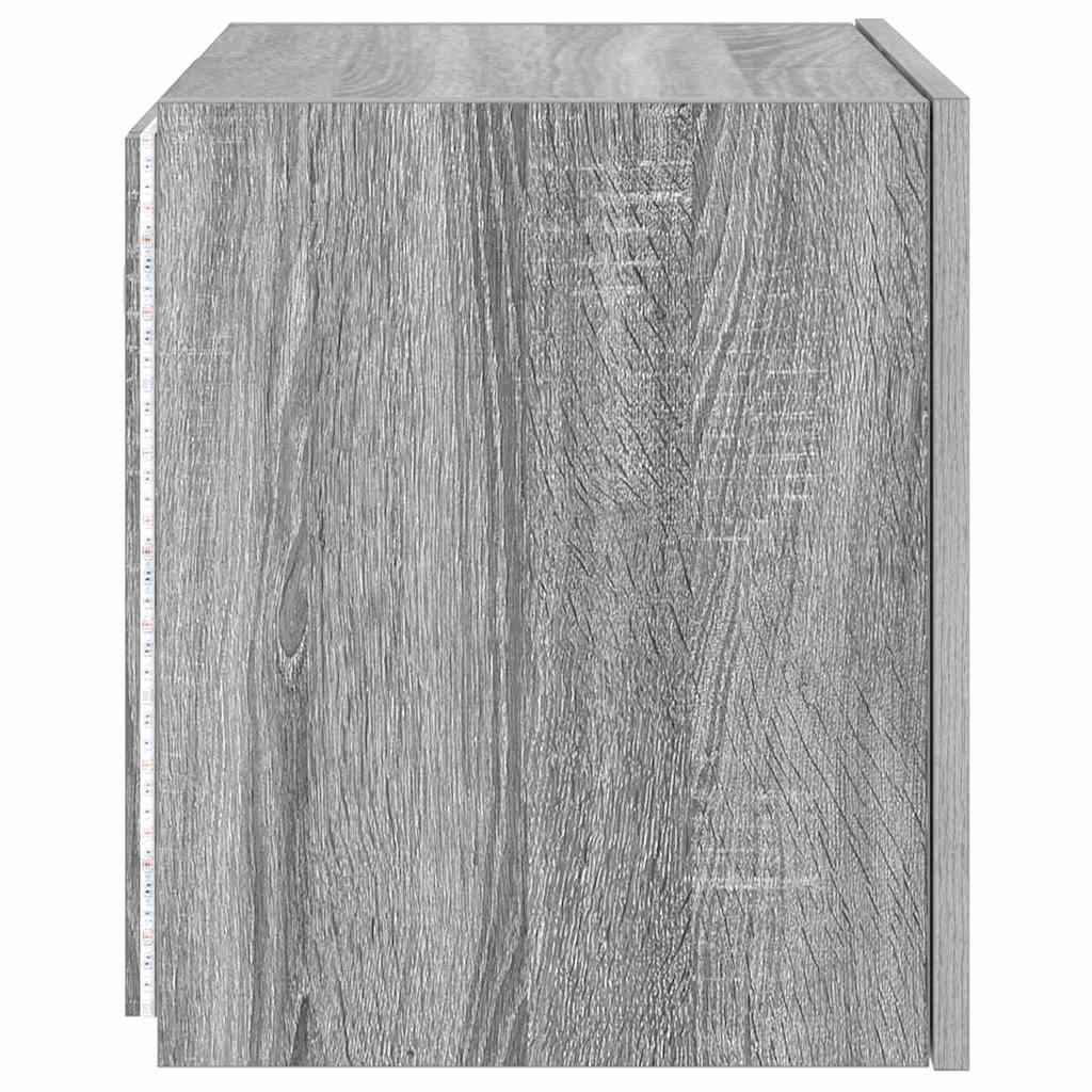 Zidni TV ormarići LED 2 kom siva boja hrasta 40,5 x 35 x 40 cm