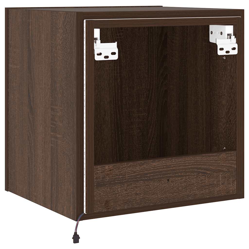 Zidni TV ormarići LED 2 kom smeđa boja hrasta 40,5 x 35 x 40 cm