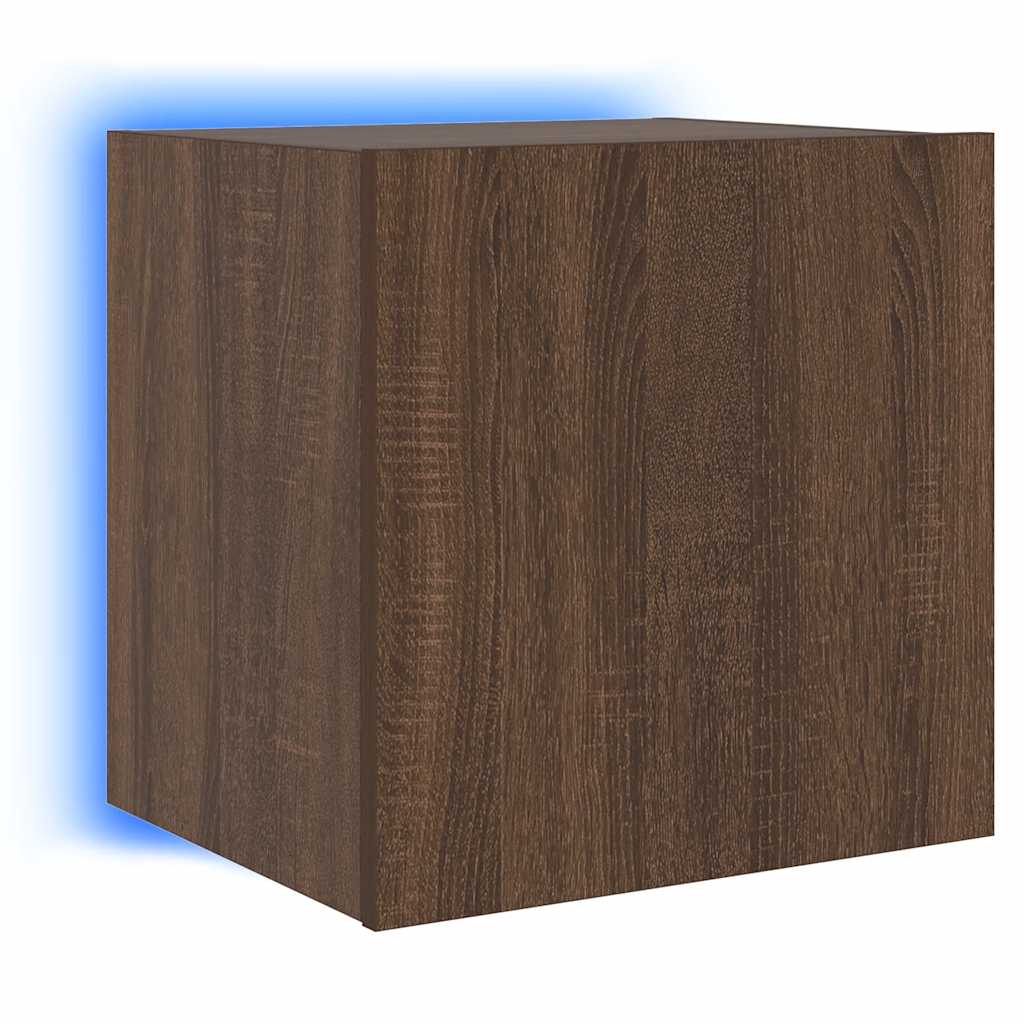 Zidni TV ormarići LED 2 kom smeđa boja hrasta 40,5 x 35 x 40 cm