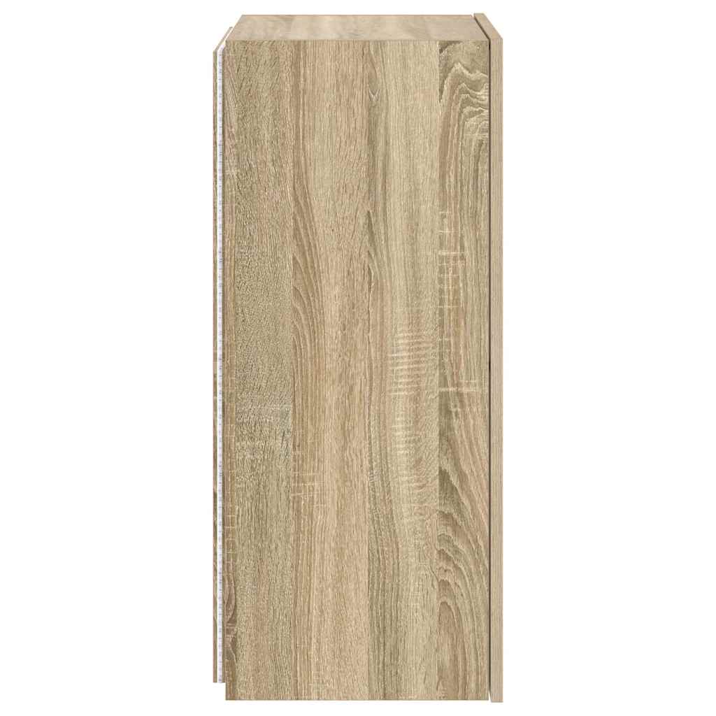 Zidni TV ormarić s LED svjetlima boja hrasta 40,5x35x80 cm