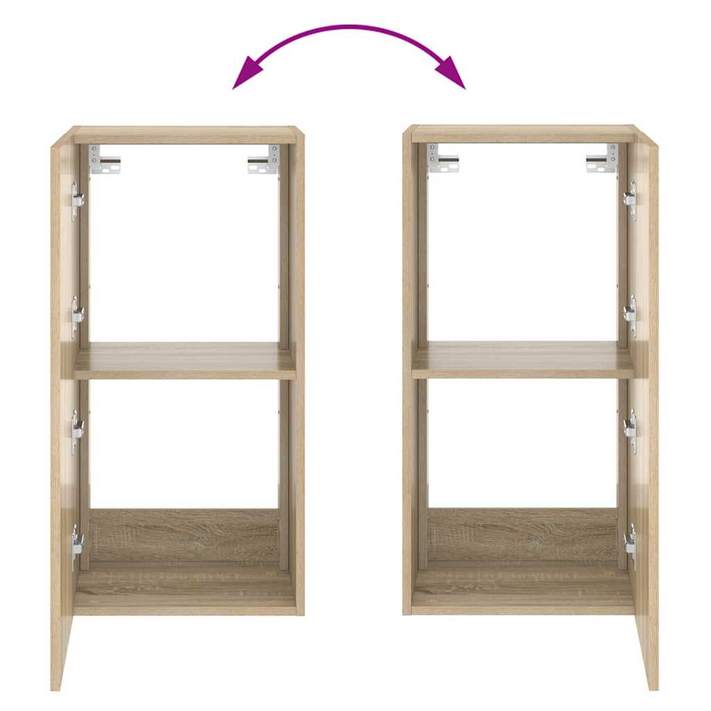 Zidni TV ormarić s LED svjetlima boja hrasta 40,5x35x80 cm