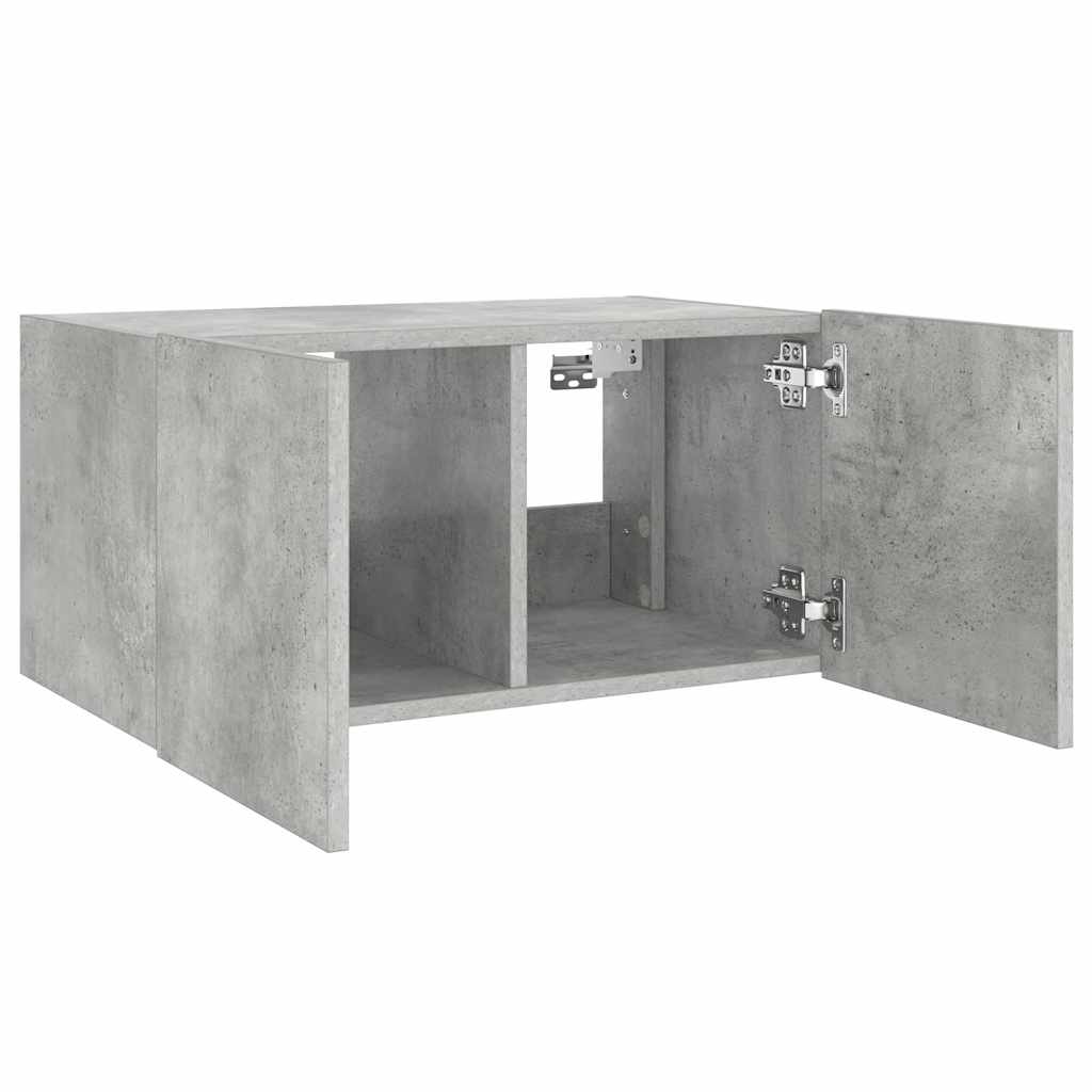 TV ormarić s LED svjetlima siva boja betona 60x35x31 cm