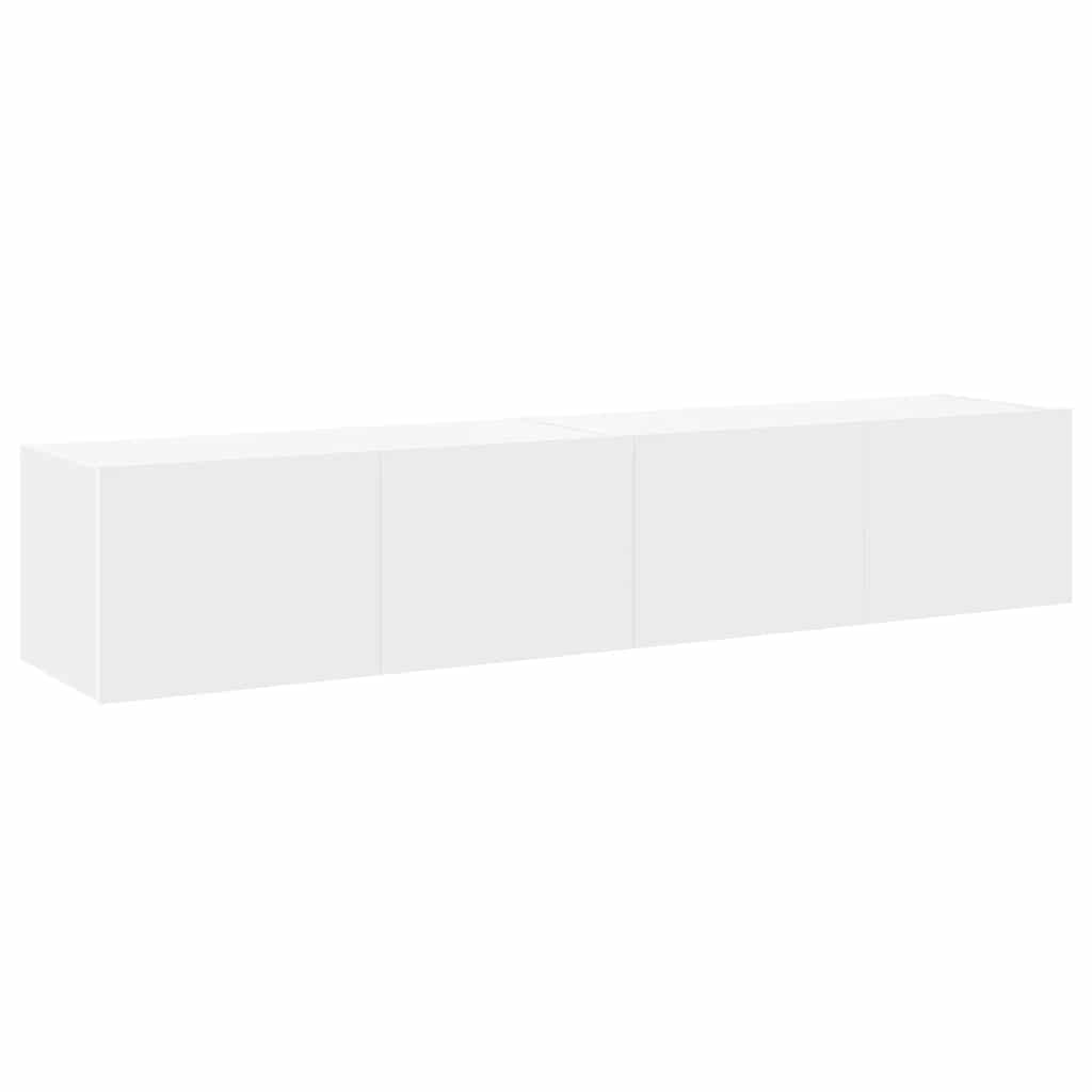 Zidni TV ormarići s LED svjetlima 2 kom bijeli 80x35x31 cm