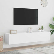 Zidni TV ormarići s LED svjetlima 2 kom bijeli 80x35x31 cm
