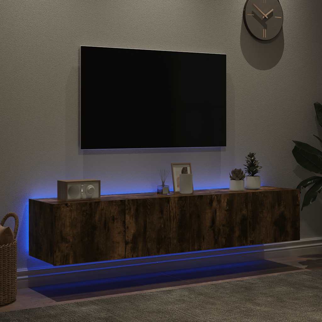 Zidni TV ormarići LED 2 kom boja hrasta 80x35x31 cm