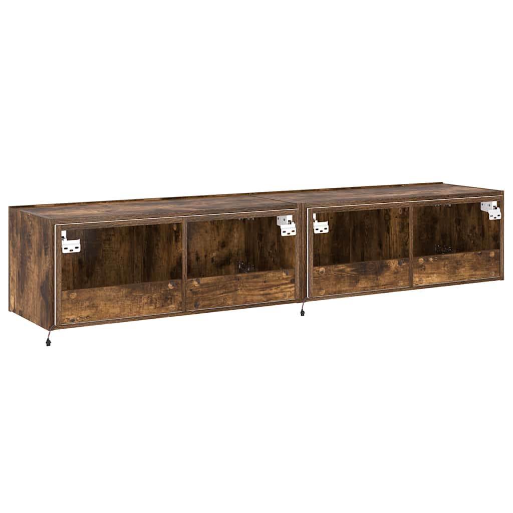 Zidni TV ormarići LED 2 kom boja hrasta 80x35x31 cm