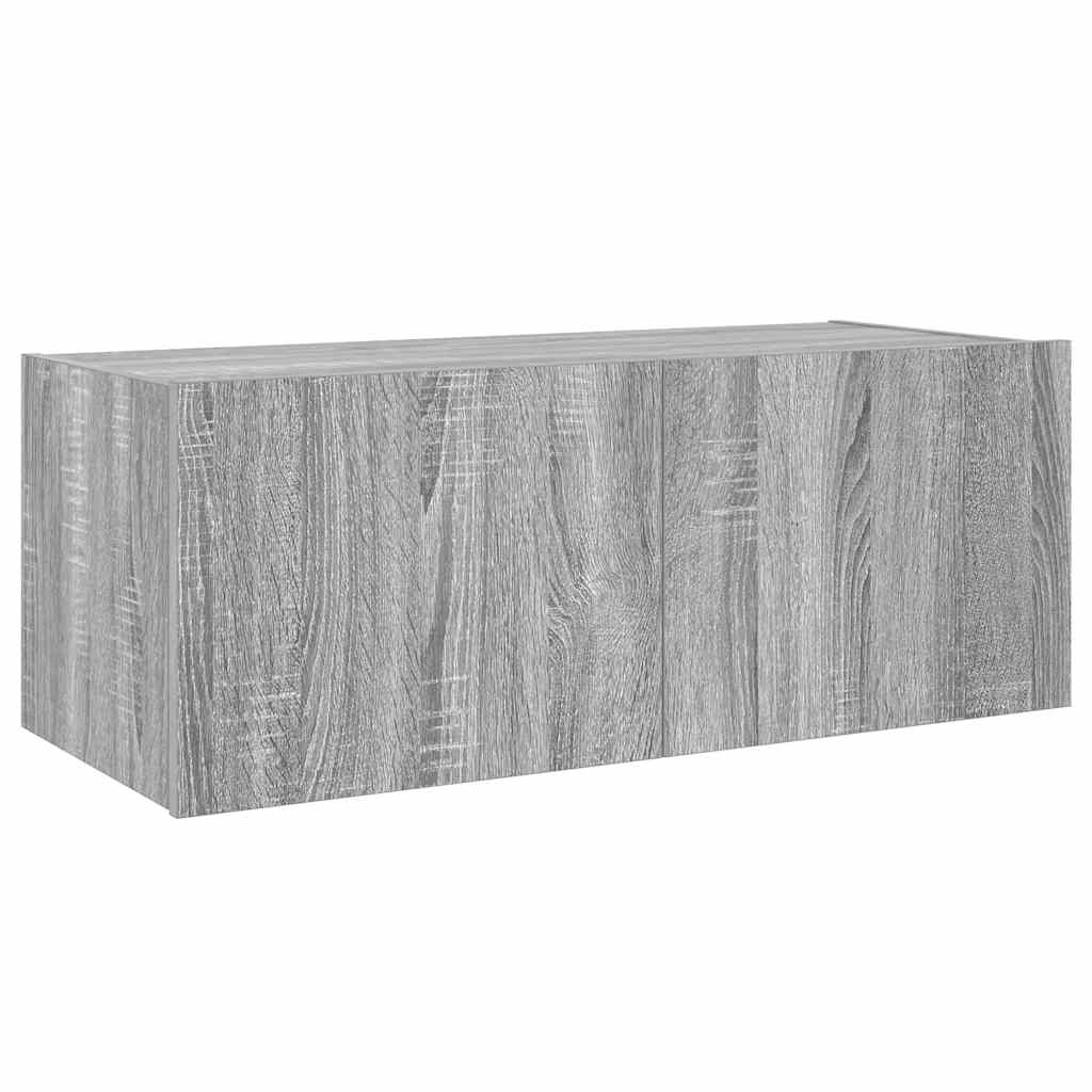 Zidni TV ormarić s LED svjetlima boja hrasta 80x35x31 cm