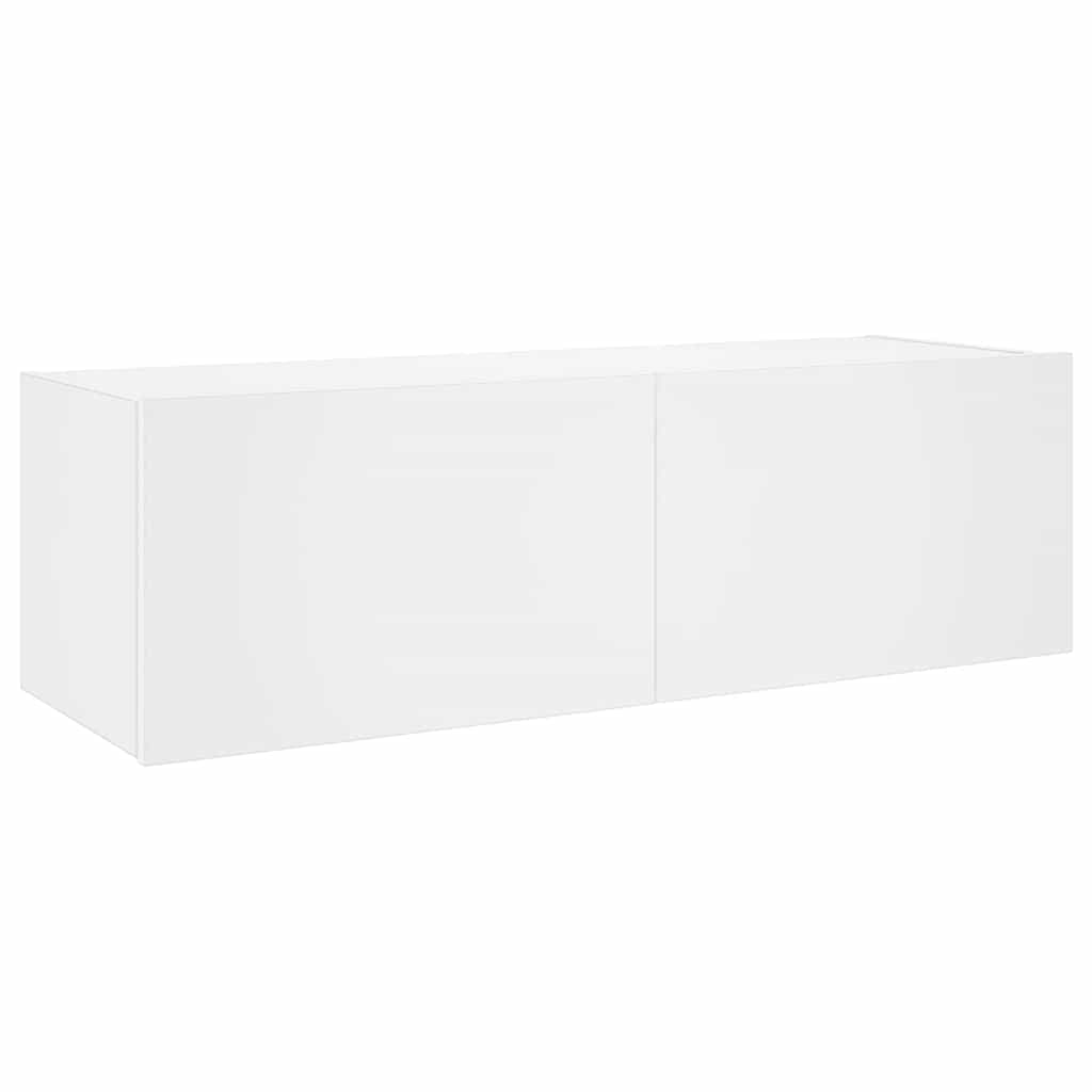 Zidni TV ormarić s LED svjetlima bijeli 100 x 35 x 31 cm