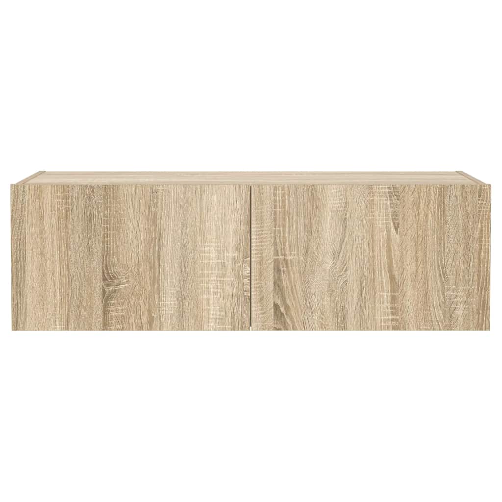 Zidni TV ormarić s LED svjetlima boja hrasta 100 x 35 x 31 cm