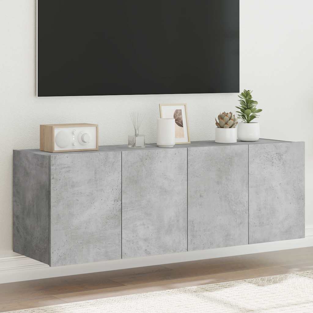 Zidni TV ormarići s LED svjetlima 2 kom boja betona 60x35x41 cm