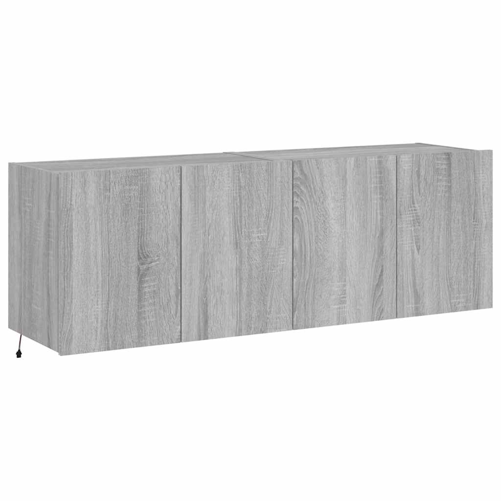 Zidni TV ormarići LED 2 kom siva boja hrasta 60x35x41 cm