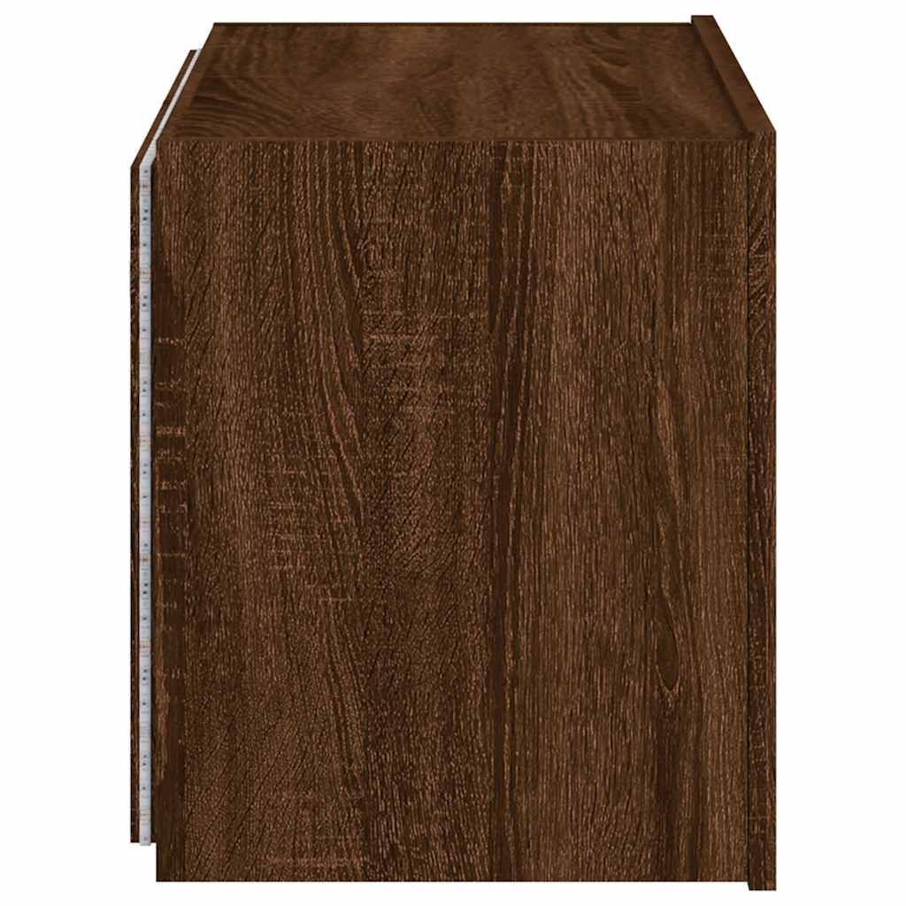 Zidni TV ormarić s LED svjetlima boja hrasta 60x35x41 cm