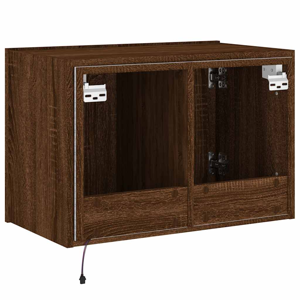 Zidni TV ormarić s LED svjetlima boja hrasta 60x35x41 cm