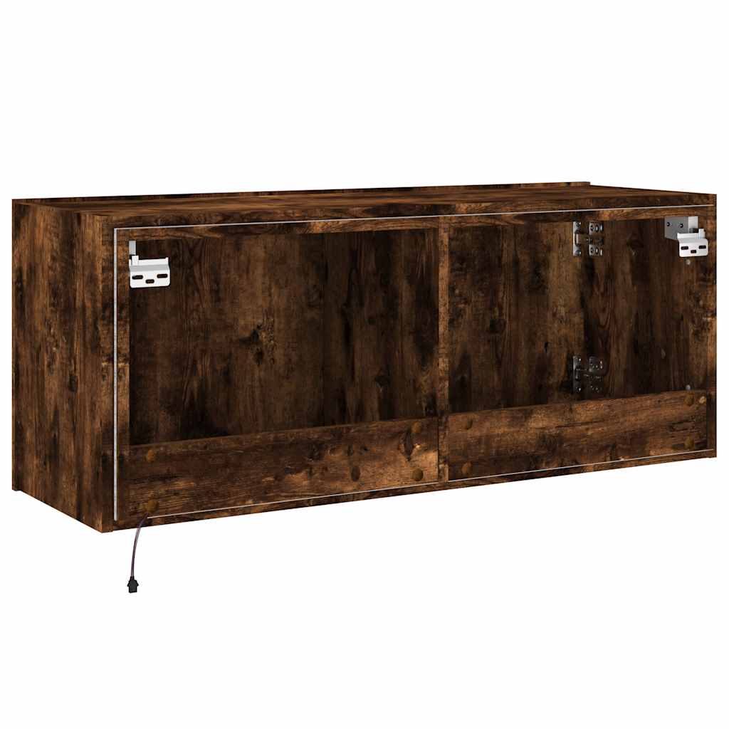 Zidni TV ormarić s LED svjetlima boja hrasta 100 x 35 x 41 cm