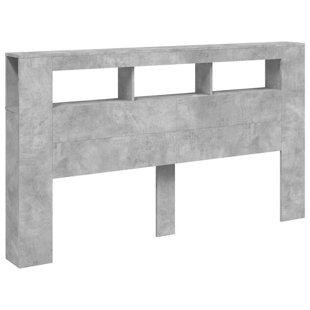 LED uzglavlje siva boja betona 180x18,5x103,5 cm
