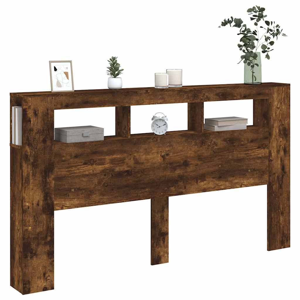 LED uzglavlje boja dimljenog hrasta 180x18,5x103,5 cm