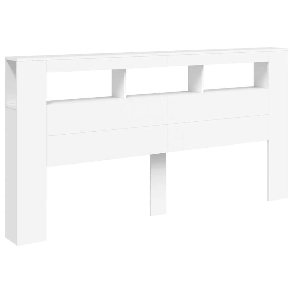 LED uzglavlje bijelo 200 x 18,5 x 103,5 cm konstruirano drvo