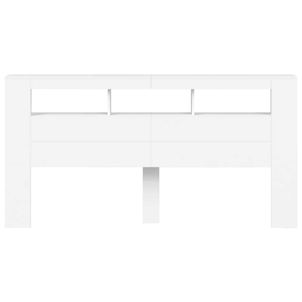 LED uzglavlje bijelo 200 x 18,5 x 103,5 cm konstruirano drvo