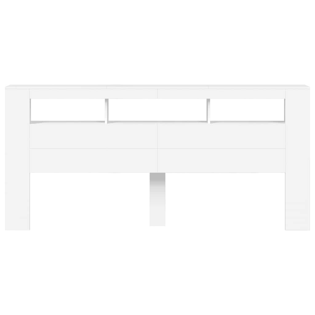 LED uzglavlje bijelo 220x18,5x103,5 cm konstruirano drvo