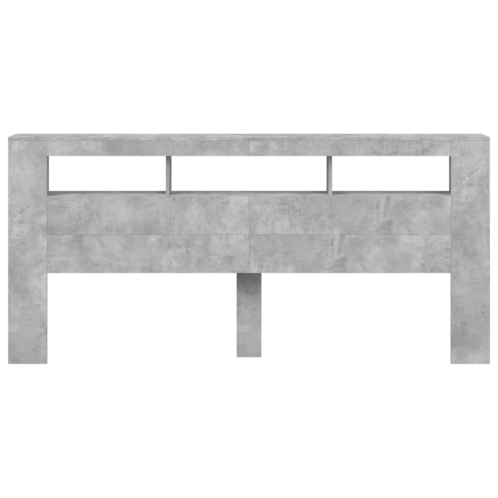 LED uzglavlje siva boja betona 220x18,5x103,5 cm