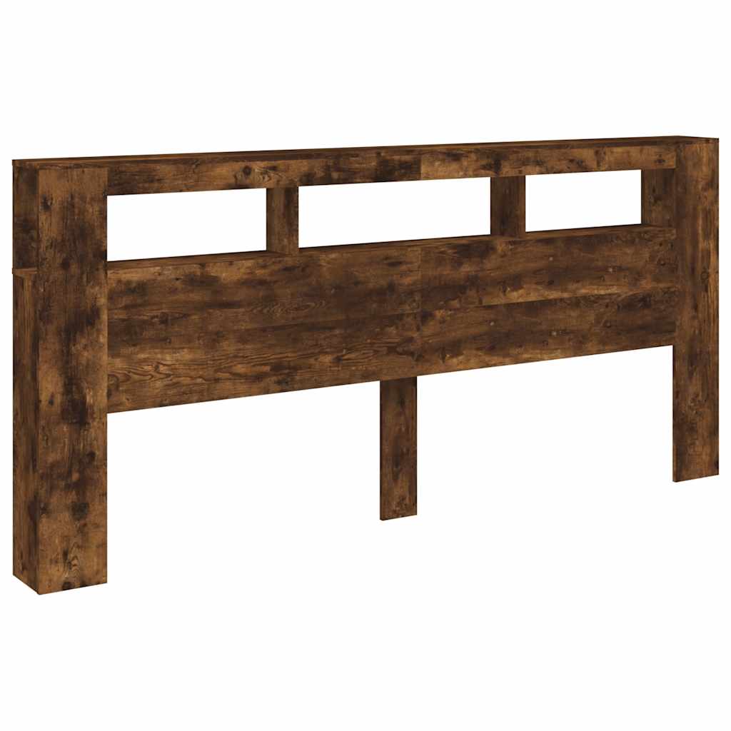 LED uzglavlje boja dimljenog hrasta 220x18,5x103,5 cm