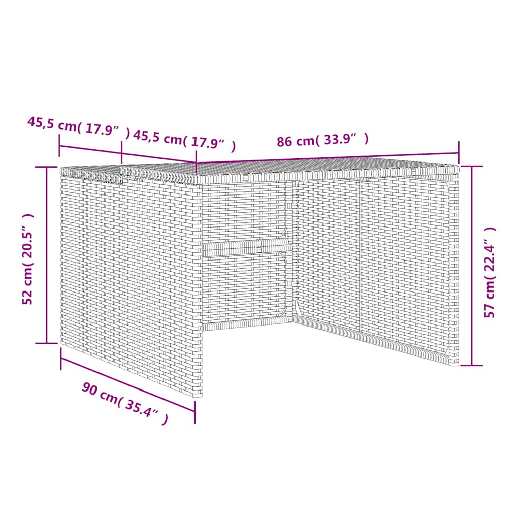 Garaža za robotsku kosilicu crna 86x90x52/57 cm od poliratana