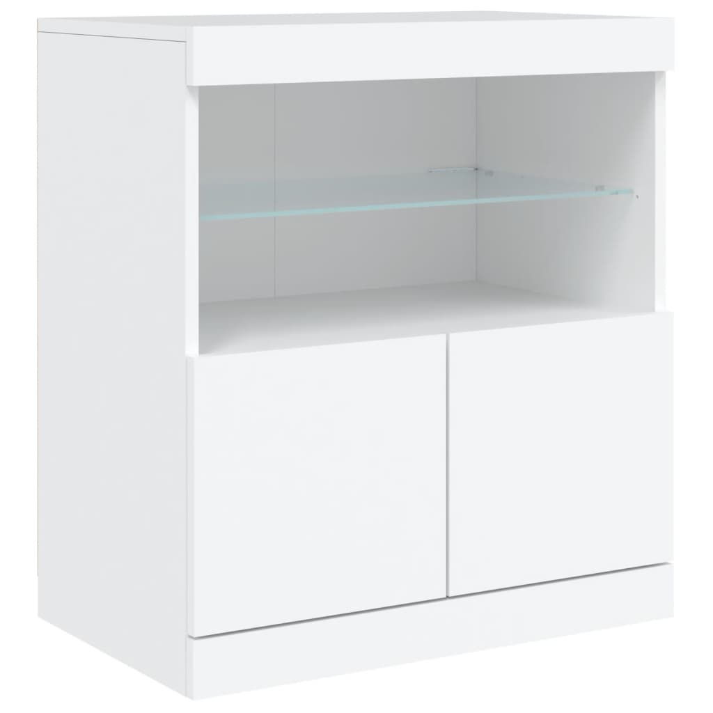 Komoda s LED svjetlima bijela 181,5x37x67 cm