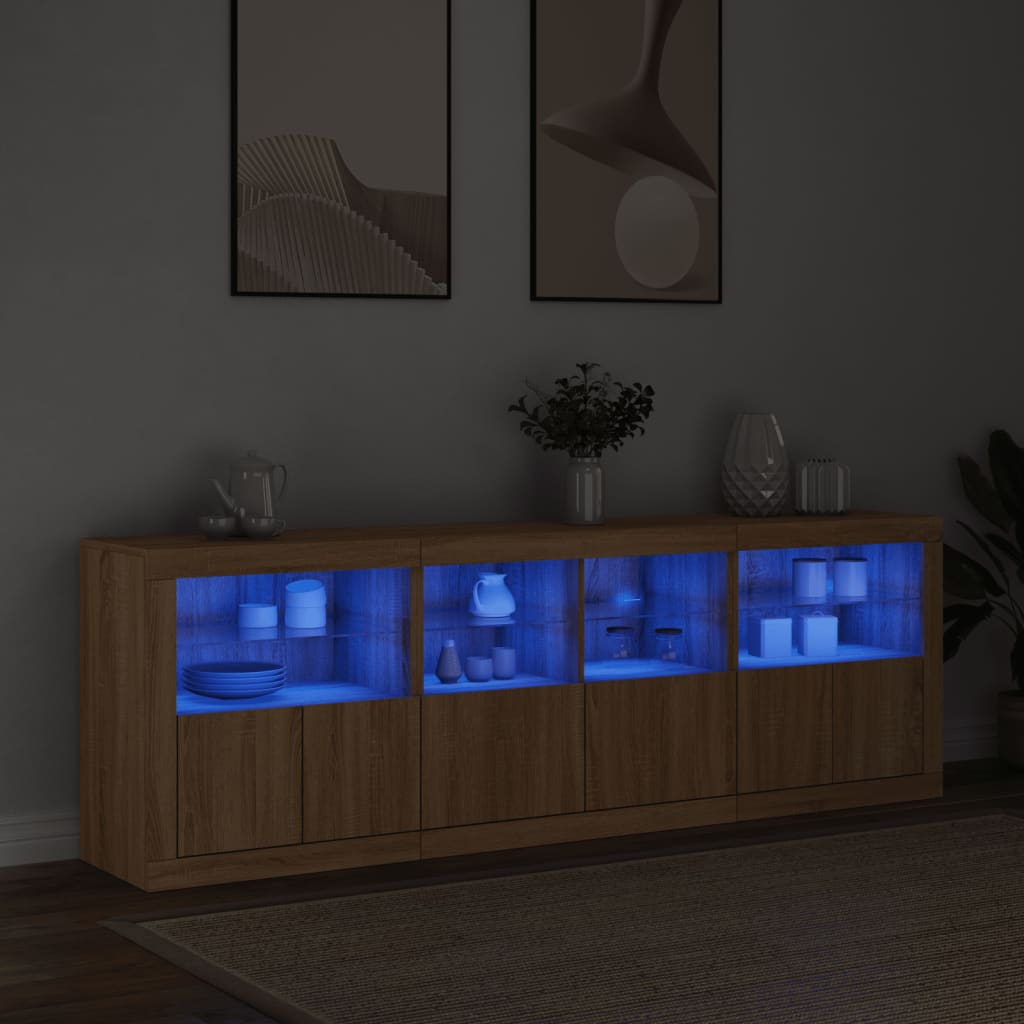 Komoda s LED svjetlima boja hrasta sonome 202x37x67 cm