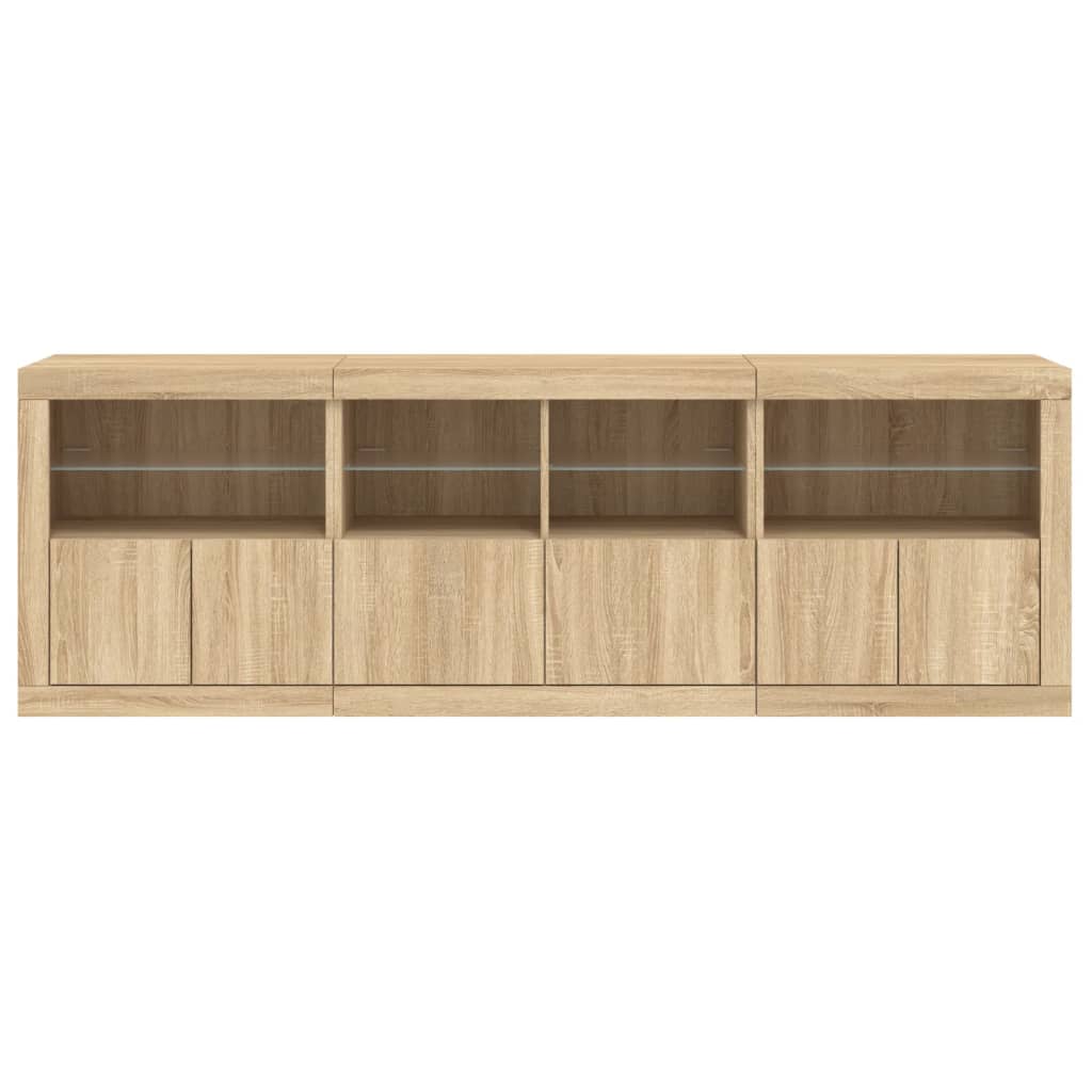 Komoda s LED svjetlima boja hrasta sonome 202x37x67 cm