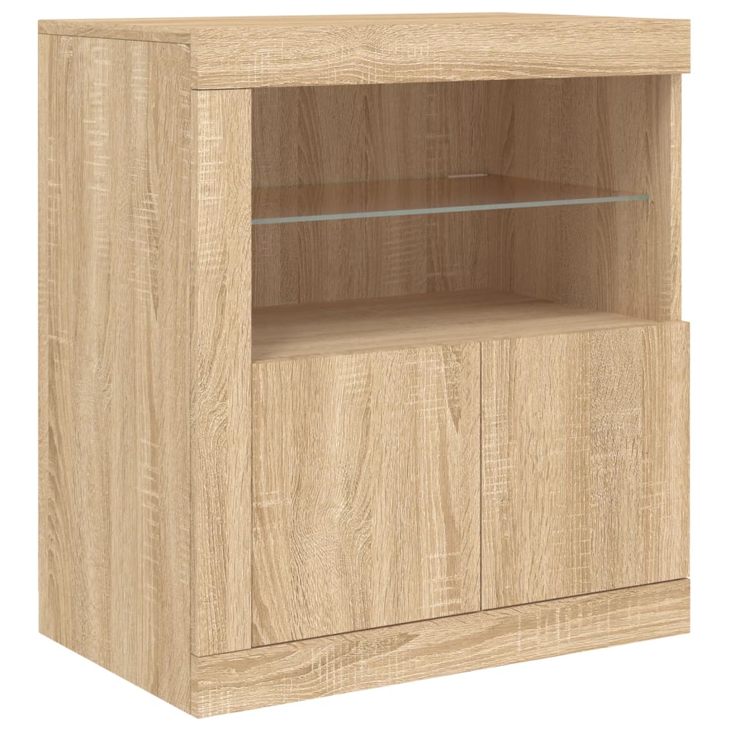 Komoda s LED svjetlima boja hrasta sonome 202x37x67 cm