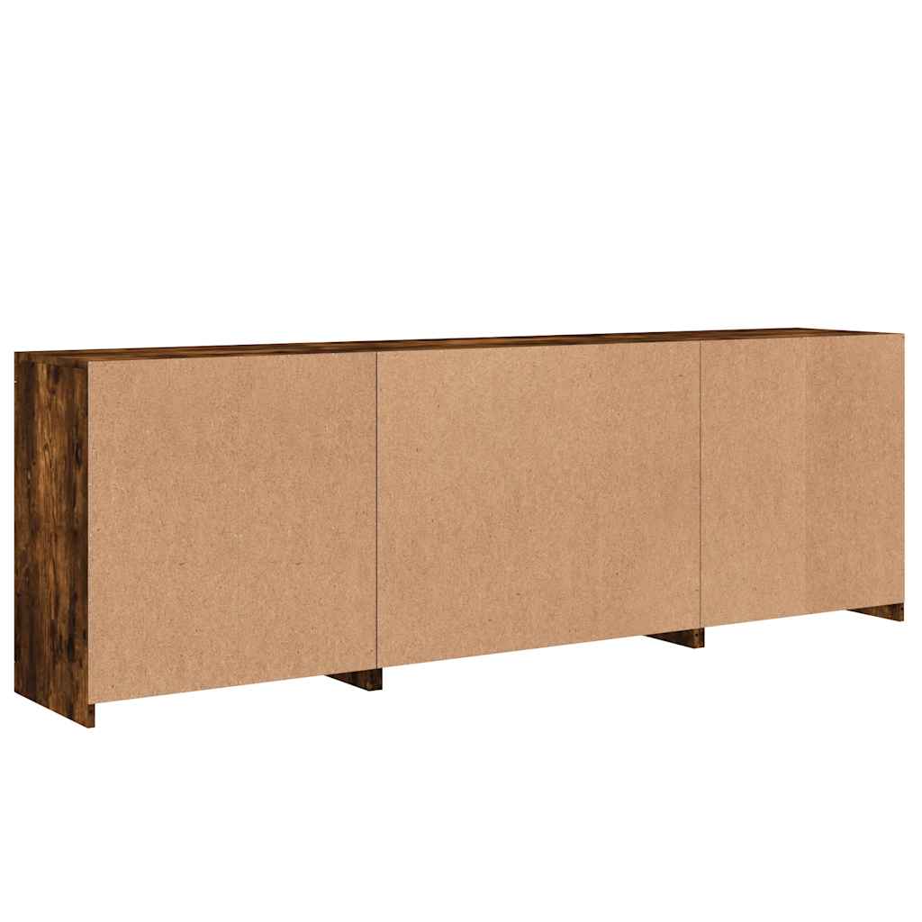 Komoda s LED svjetlima boja dimljenog hrasta 202x37x67 cm