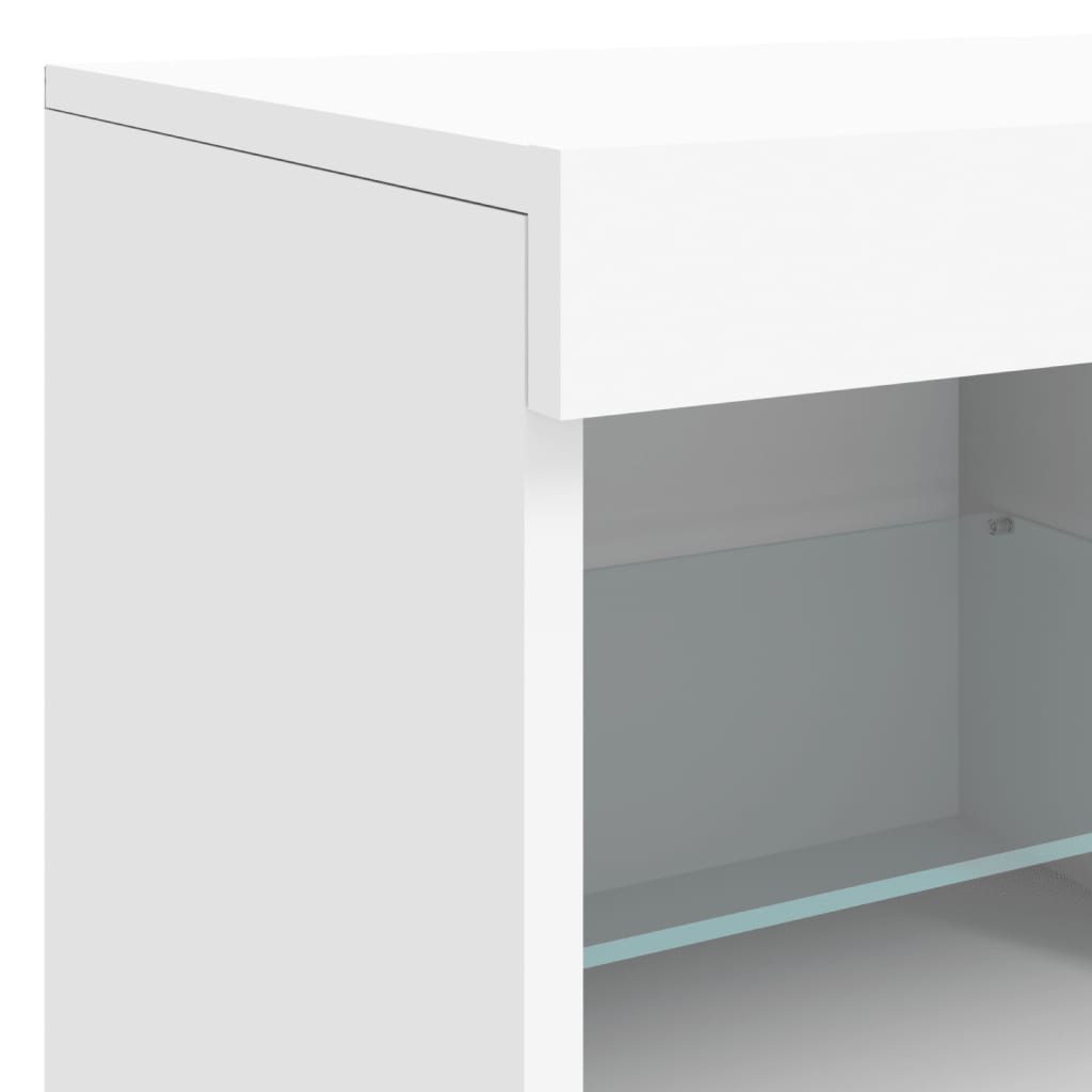 Komoda s LED svjetlima bijela 283x37x67 cm