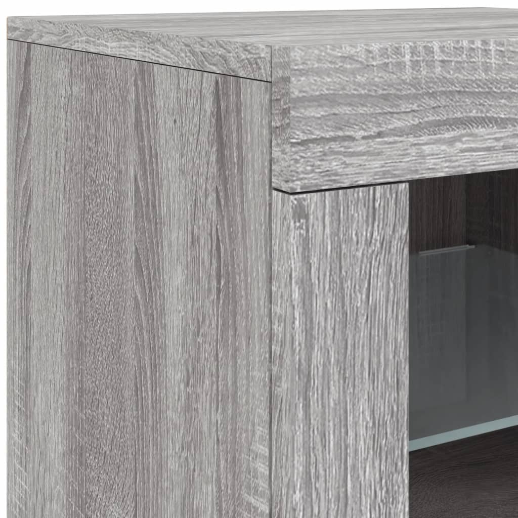 Komoda s LED svjetlima boja sivog hrasta 283x37x67 cm