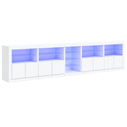 Komoda s LED svjetlima bijela 283x37x67 cm