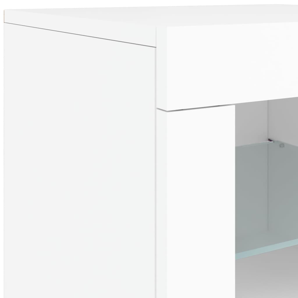 Komoda s LED svjetlima bijela 283x37x67 cm