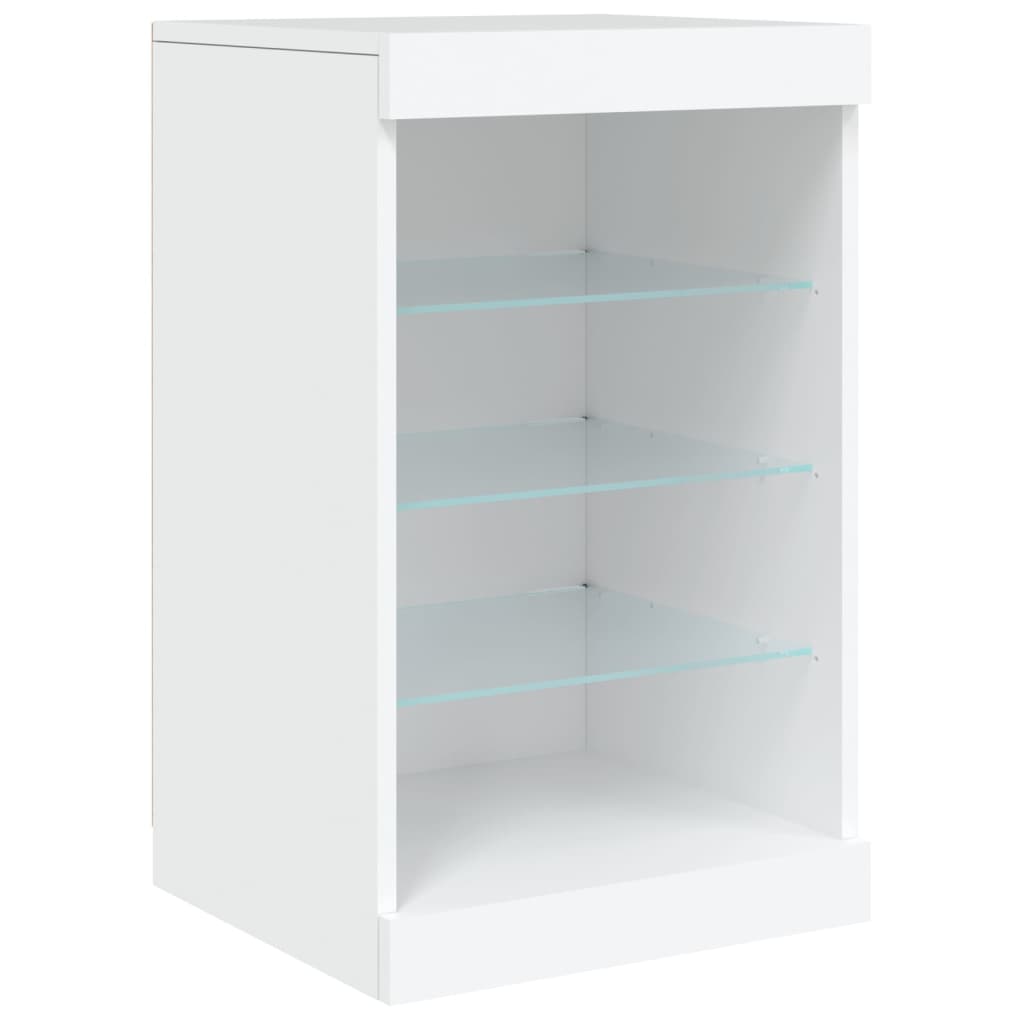 Komoda s LED svjetlima bijela 283x37x67 cm