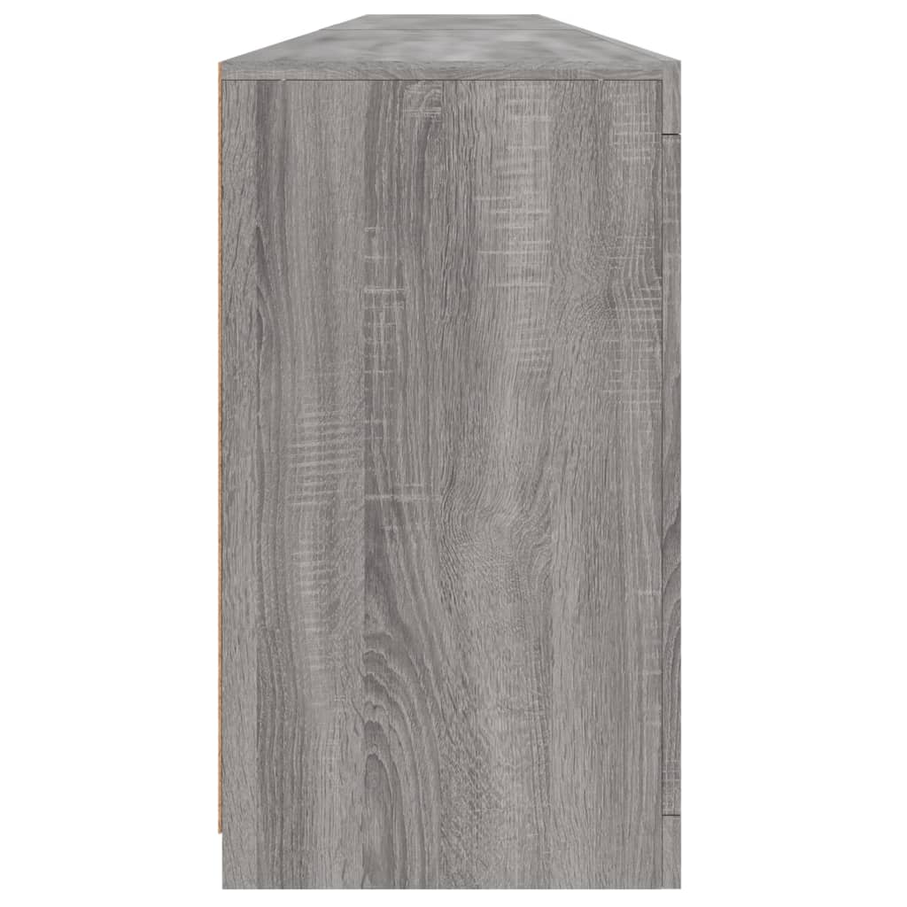 Komoda s LED svjetlima boja sivog hrasta 283x37x67 cm