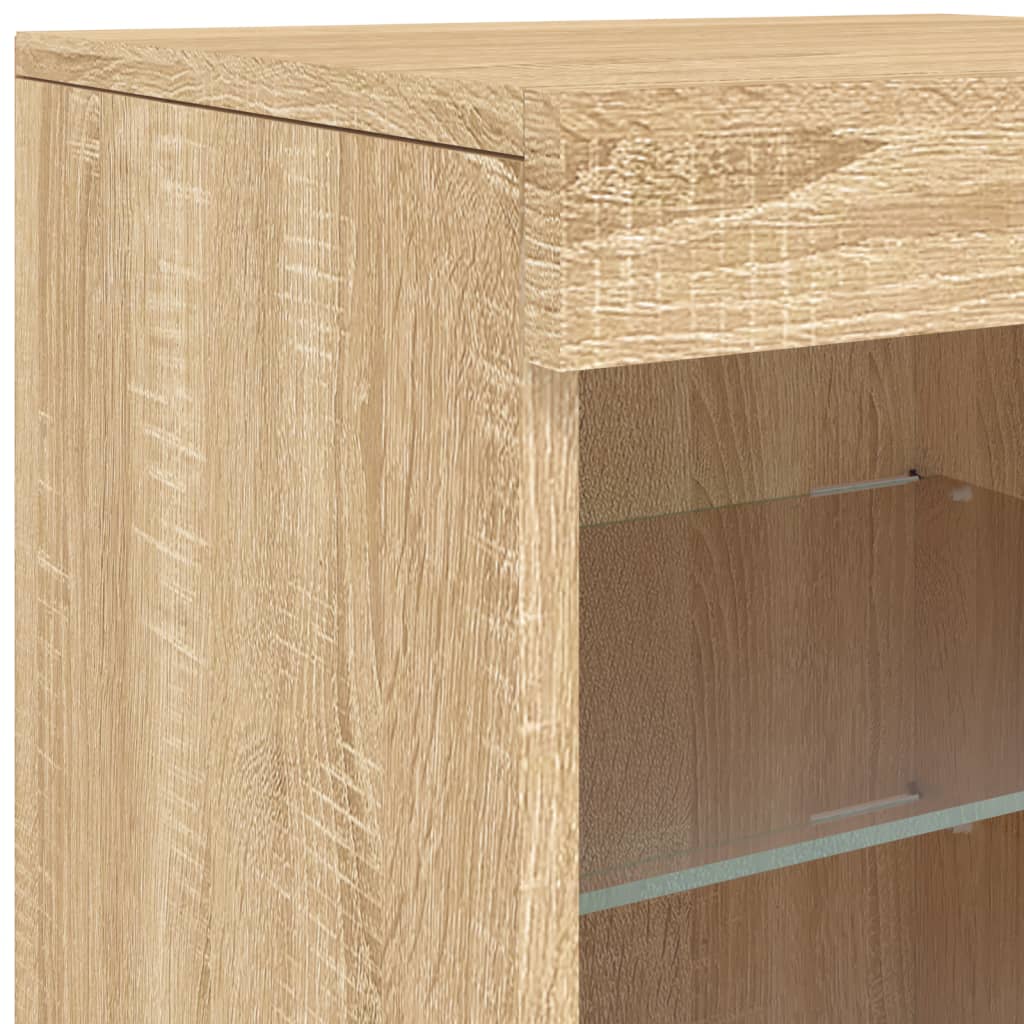 Komoda s LED svjetlima boja hrasta sonome 162 x 37 x 67 cm