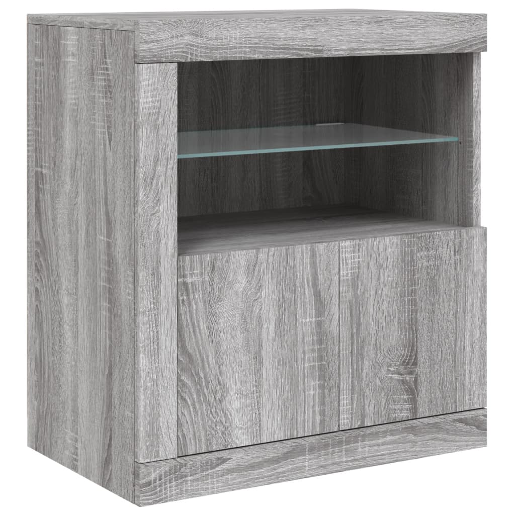 Komoda s LED svjetlima boja sivog hrasta 162 x 37 x 67 cm
