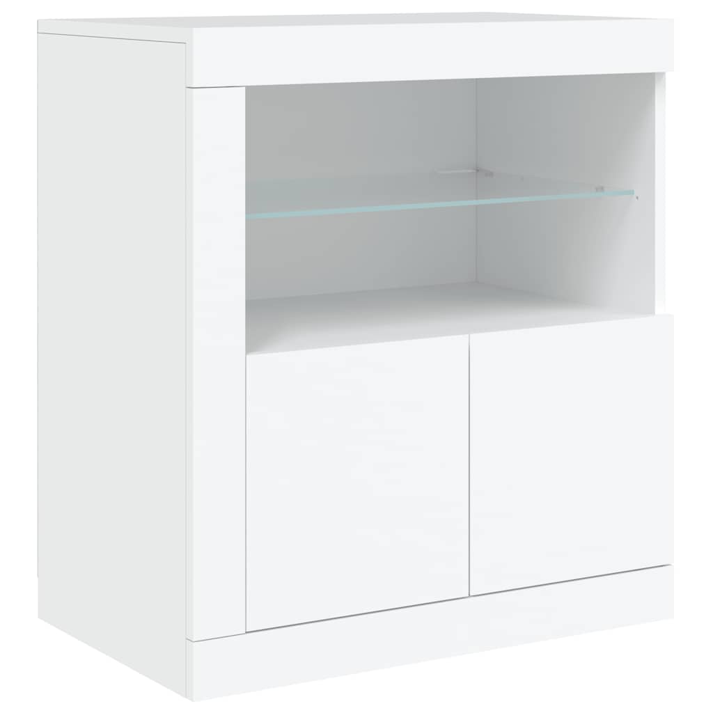 Komoda s LED svjetlima bijela 181,5x37x67 cm