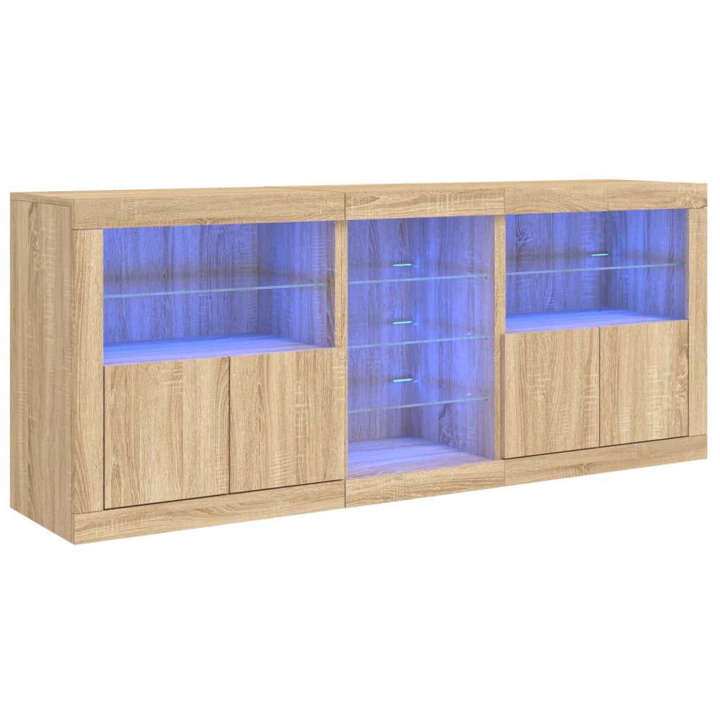 Komoda s LED svjetlima boja hrasta sonome 181,5x37x67 cm