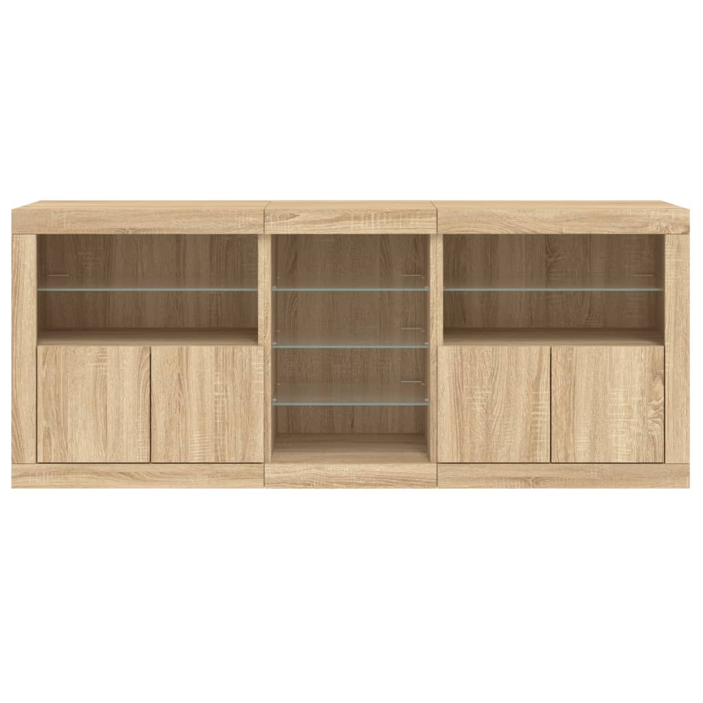 Komoda s LED svjetlima boja hrasta sonome 181,5x37x67 cm