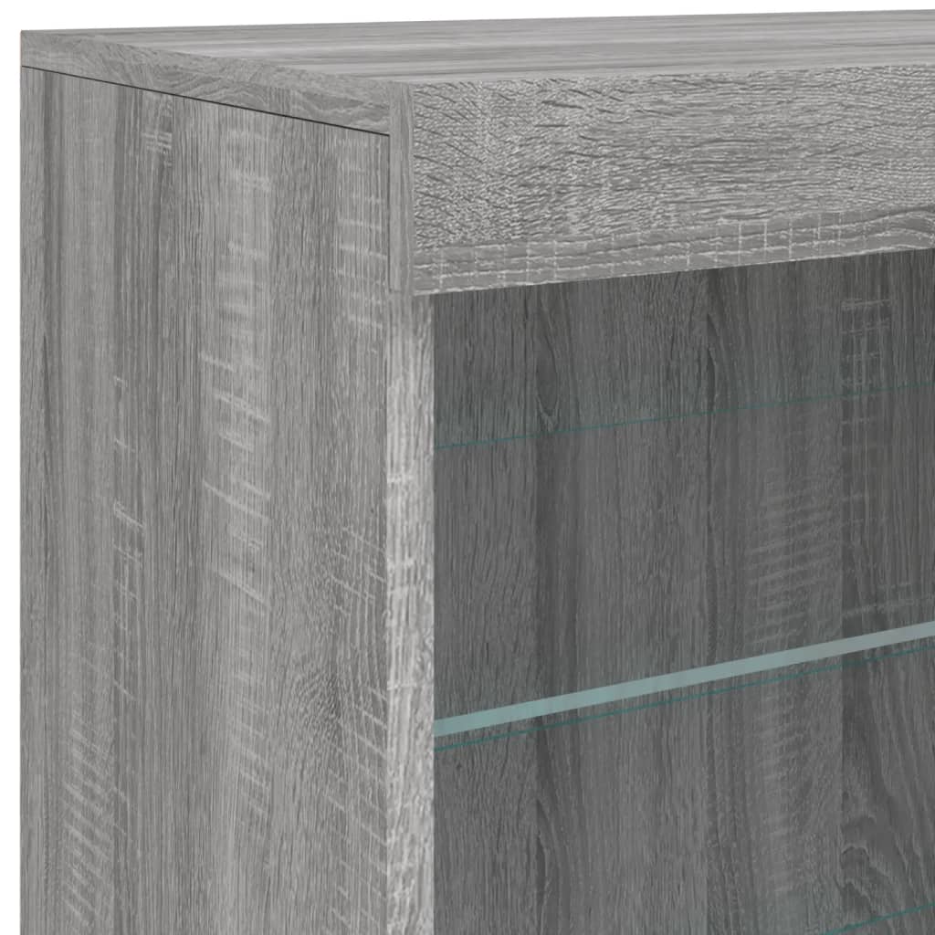 Komoda s LED svjetlima boja sivog hrasta 181,5x37x67 cm