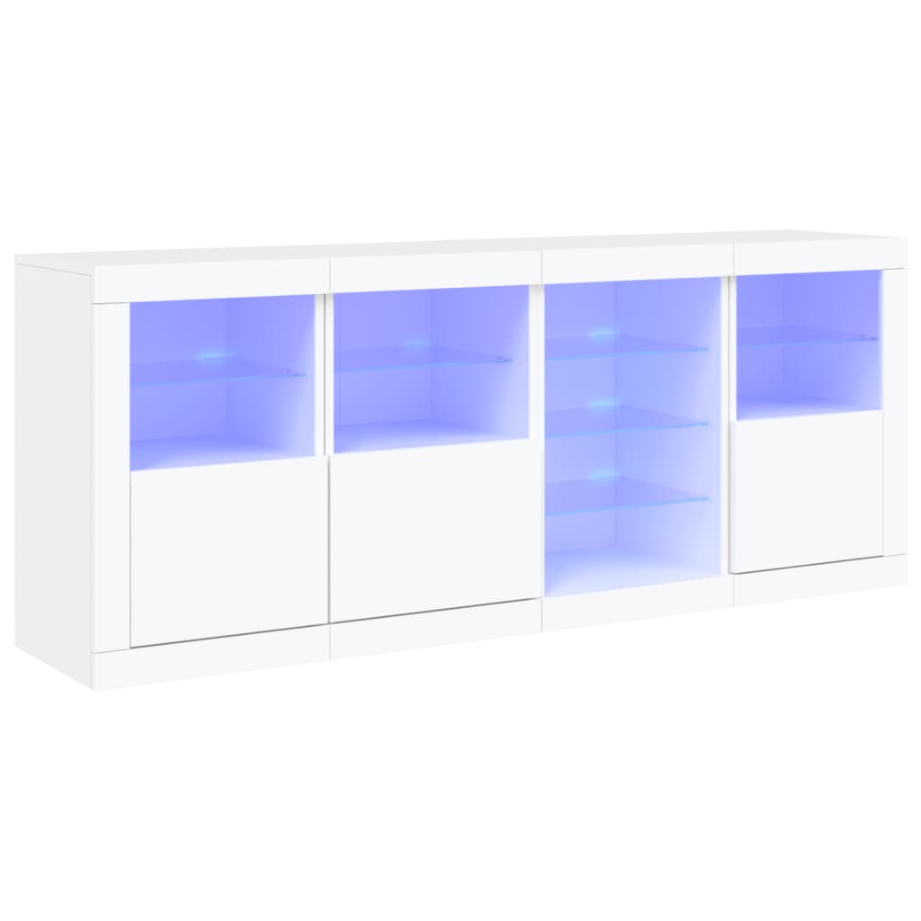 Komoda s LED svjetlima bijela 164 x 37 x 67 cm