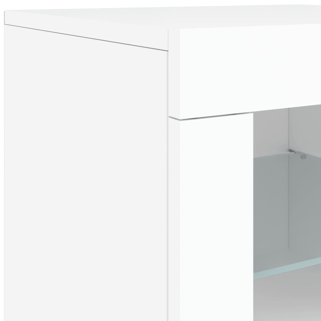 Komoda s LED svjetlima bijela 164 x 37 x 67 cm