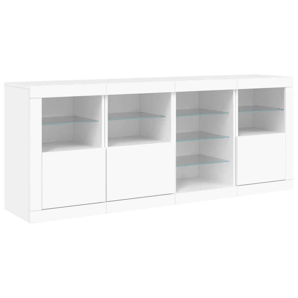 Komoda s LED svjetlima bijela 164 x 37 x 67 cm