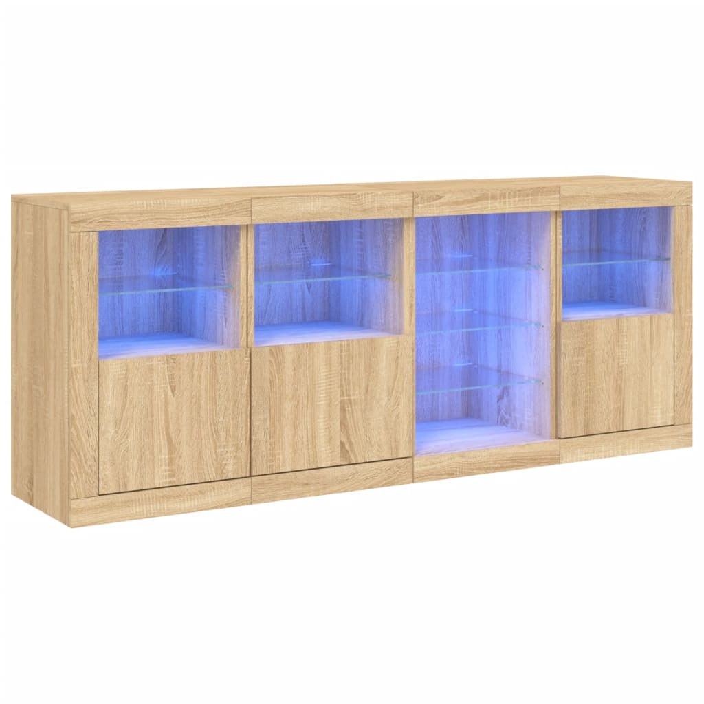 Komoda s LED svjetlima boja hrasta sonome 164 x 37 x 67 cm
