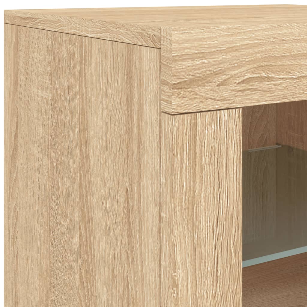 Komoda s LED svjetlima boja hrasta sonome 164 x 37 x 67 cm