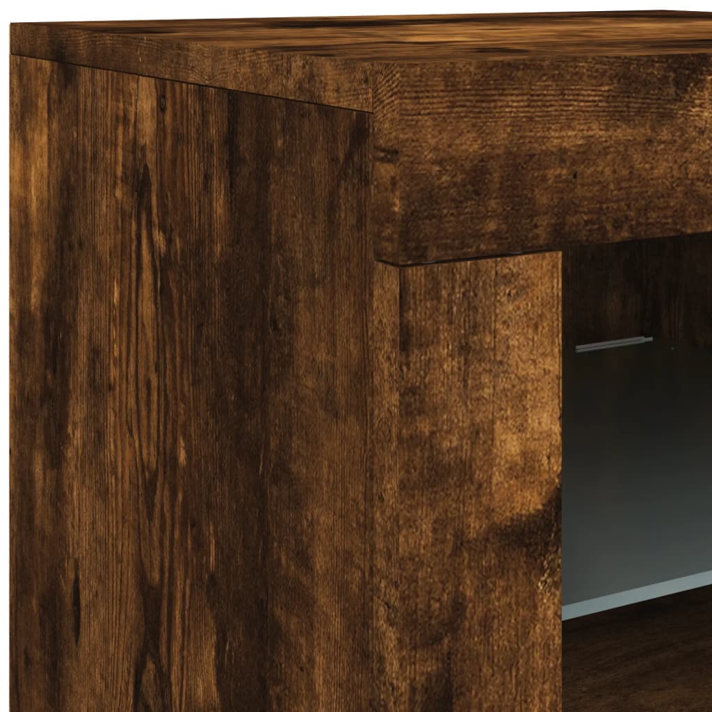 Komoda s LED svjetlima boja dimljenog hrasta 164 x 37x 67 cm