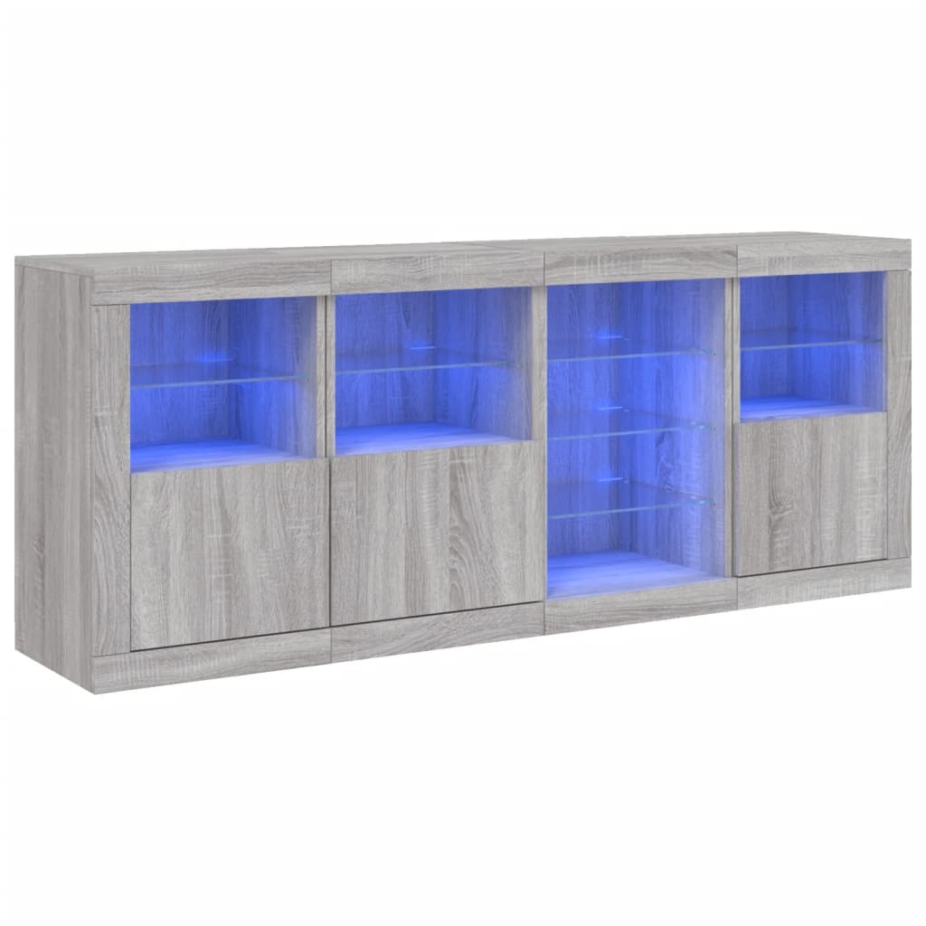 Komoda s LED svjetlima boja sivog hrasta 164 x 37 x 67 cm